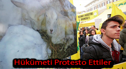 İtalyan Çiftçiler Hükümeti Protesto Etti
