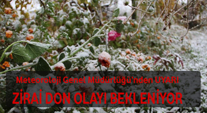 Meteoroloji Genel Müdürlüğü`nden Zirai Don Uyarısı