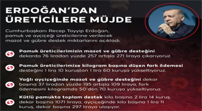 PAMUK VE AYÇİÇEĞİ DESEĞİ YÜKSELTİLDİ