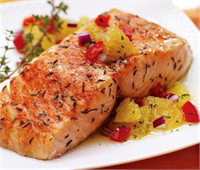 Somon Balığı Somon balığı dünyanın en iyi antidepresanlarından biri olarak kabul edilen omega 3 esansiyel yağ asitlerinden çok zengindir Hiç kimse nasıl çalıştığından tam olarak emin değil Ancak yeni bir araştırmaya göre günlük olarak omega 3 yağ asitleri tüketen insanların diğerlerine göre her zaman daha iyi bir ruh halinde oldukları tespit edilmiştir Somon gibi etkilere sahip diğer balıklar ise uskumru yılan balığı ve ton balığıdır Bunların hepsinin depresyon kalıcı karamsarlık ve erektil disfonksiyon belirtileri ile mücadele ettiği bilinmektedir