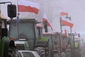 Polonya da çiftçi protestosuna maden işçilerinden destek