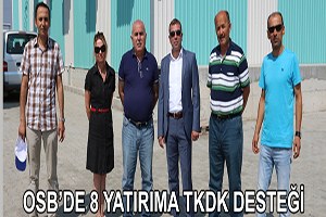 OSB de 8 Yatırıma TKDK Desteği