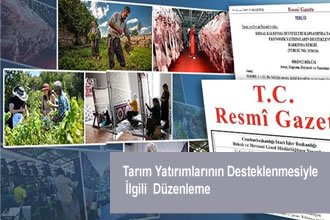 Tarım Yatırımlarının Desteklenmesiyle İlgili Düzenleme