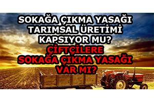Sokağa Çıkma Yasağı Tarımsal Üretimi Kapsıyor mu Çiftçilere Sokağa Çıkma yasağı var mı