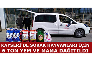 Kayseri de Sokak Hayvanları İçin 6 Ton Yem ve Mama Dağıtıldı