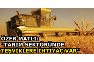 Özer Matlı Tarım Sektöründe Teşviklere İhtiyaç Var