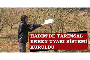 Hadim`de Tarımsal Erken Uyarı Sistemi Kuruldu