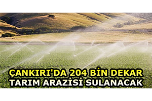 Çankırı`da 204 Bin Dekar Tarım Arazisi Sulanacak