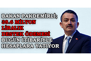 Bakan Pakdemirli 38 6 Milyon Liralık Destek Ödemesi Bugün İtibariyle Hesaplara Yatıyor