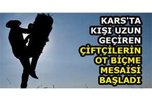 Kars ta Kışı Uzun Geçiren Çiftçilerin Ot Biçme Mesaisi Başladı