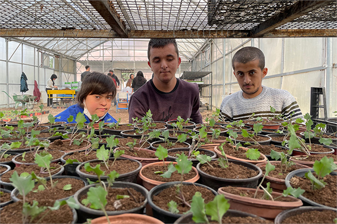 Manisa da Özel Öğrencilerin Yetiştirdiği Çiçekler Parkları Süslüyor
