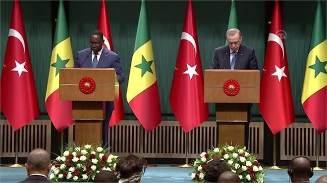 Senegal Cumhurbaşkanı Sall Cumhurbaşkanı Erdoğan la Ortak Basın Toplantısında Konuştu