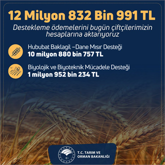 12 8 Milyon Liralık Destek Ödeniyor