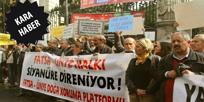 TAKSİM DE FATSA İÇİN SİYANÜR EYLEMİ
